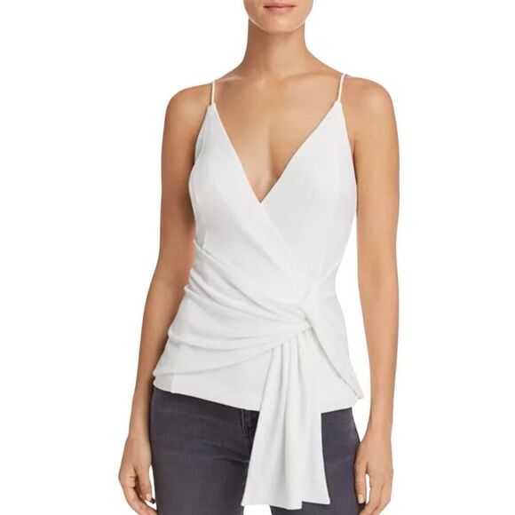 NWT C/MEO Collective Ivory Interrupt Twist-Front Top - Picture 2 of 6